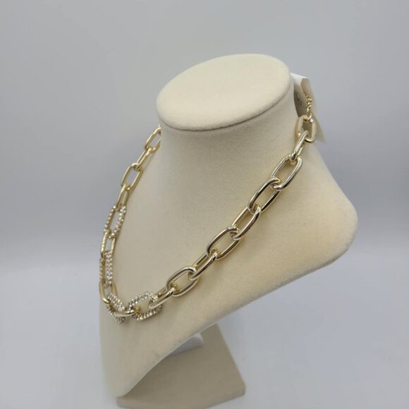 J Crew Factory Chunky Gold Tone Crystal  Necklace NWT!  NEW! - Picture 3 of 6